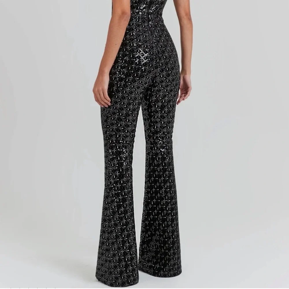 NADINE MERABI Black Sequin Jumpsuit - Picture 3 of 16
